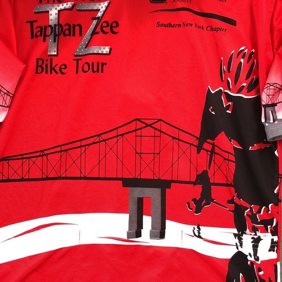 GREAT TAPPAN ZEE BRIDGE / MS TOUR 1/4 Zip Cycling Spinning Jersey - Picture 8 of 9